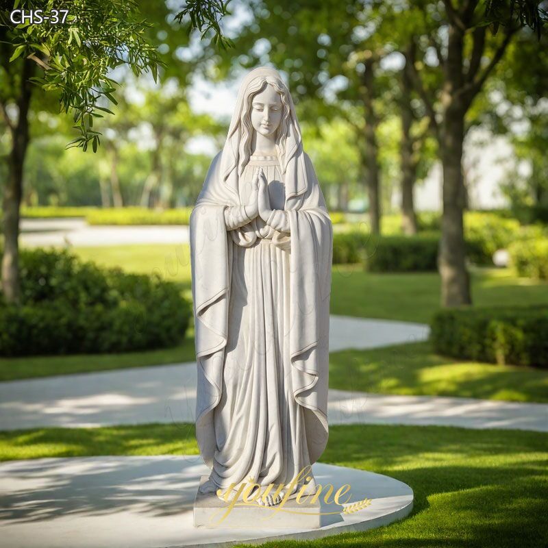 Life Size Outdoor Marble Stone Virgin Mary Statue