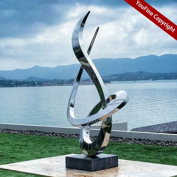 Popular Modern Mirror Polished Stainless Steel Sculpture for Outdoor Garden Decor CSS-14