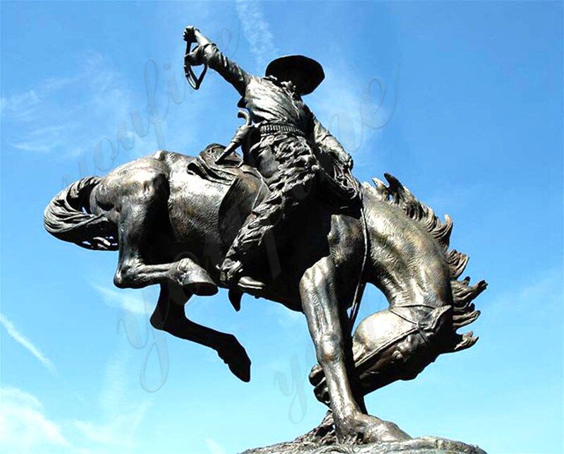 Estatua de bronce de vaquero Remington Bronco Buster a la venta