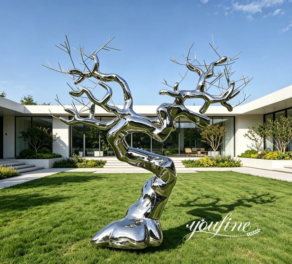 Stainless Steel Tree Sculpture Project for a Private Garden in the